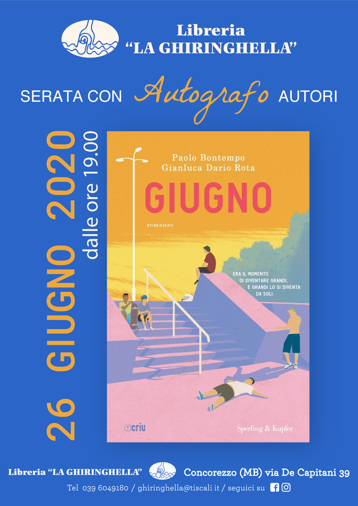 Serata con autografo GIUGNO